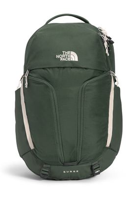 The North Face Surge Backpack in Thyme/Gardenia White