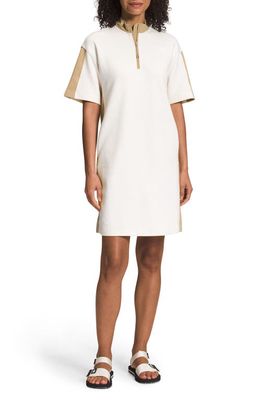 The North Face Tech Quarter Zip Dress in Khaki Stone/Gardenia White