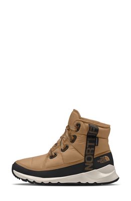 The North Face ThermoBall Luxe Faux Fur Lined Waterproof Boots in Almond Butter/Tnf Black