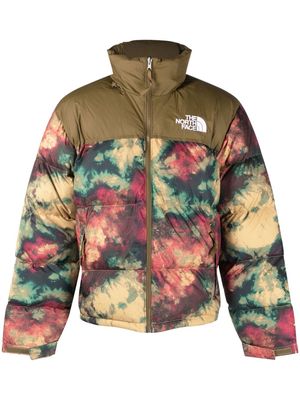 The North Face tie-dye print padded jacket - Green