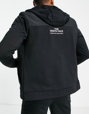 The North Face Training Mountain Athletics zip up fleece hoodie in black