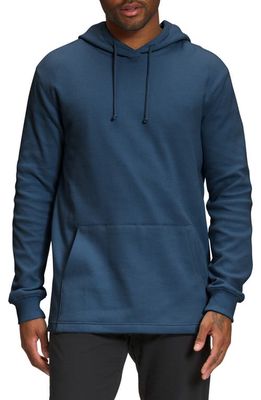 The North Face Waffleknit Stretch Cotton Hoodie in Shady Blue