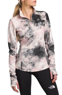 The North Face Warm Half Zip Pullover in Pink Moss Faded Dye Camo Print
