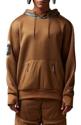 The North Face x Undercover SOUKUU DotKnit Double Hoodie in Sepia Brown/Concrete Gr