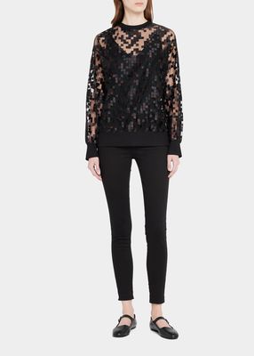 The Order of Things Embroidered Tulle Top