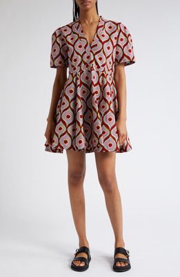 The Oula Company Anywhere Print Minidress in Ruby Blue Yellow