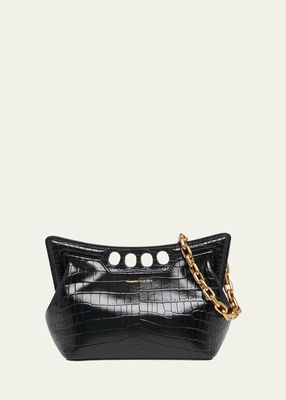 The Peak Small Croc-Embossed Top-Handle Bag