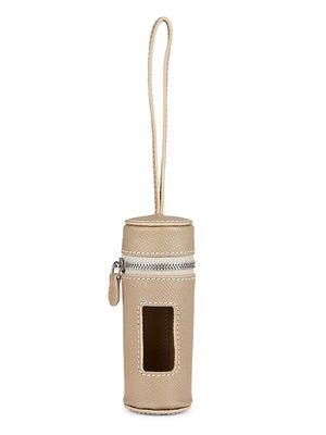 The Pochette Leather Dog Waste Bag Holder - Taupe - Taupe