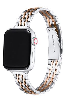 The Posh Tech 22mm Apple Watch® Bracelet Watchband in Silver/Rose Gold 