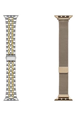 The Posh Tech Assorted 2-Pack 38mm Apple Watch® Watchbands in Silver /Gold 