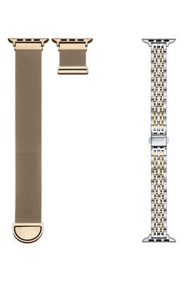 The Posh Tech Assorted 2-Pack 42mm Apple Watch® Watchbands in Gold /New Gold 