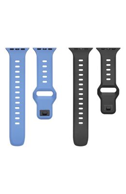 The Posh Tech Assorted 2-Pack Silicone Apple Watch® Watchbands in Black/navy Blue 