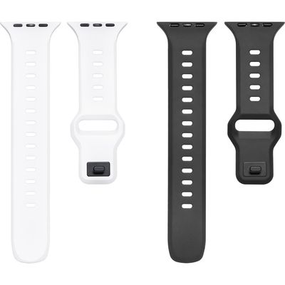 The Posh Tech Assorted 2-Pack Silicone Apple Watch® Watchbands in Black/white 