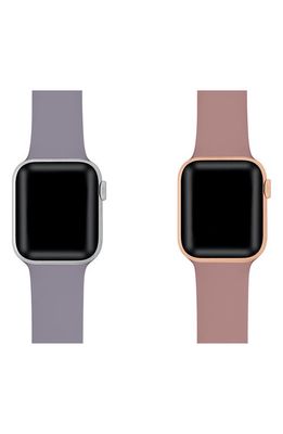 The Posh Tech Assorted 2-Pack Silicone Apple Watch® Watchbands in Purple/Rose 