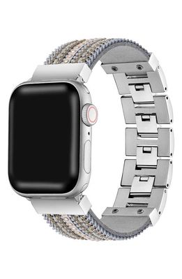 The Posh Tech Beaded Apple Watch Bracelet Watchband in Silver