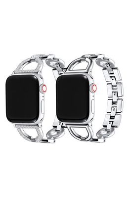 The Posh Tech Coco Colette 2-Pack 20mm Apple Watch® Bracelet Watchbands in Silver