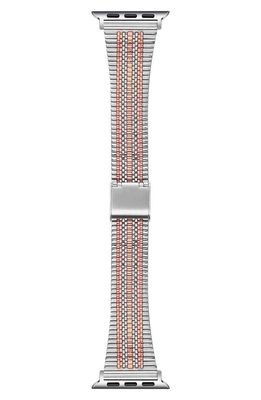 The Posh Tech Eliza Stainless Steel Apple Watch Watchband in Silver/Rose Gold
