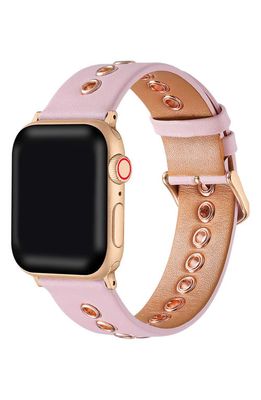The Posh Tech Morgan Leather 20mm Apple Watch® Watchband in Light Pink