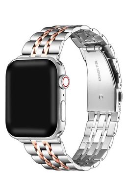 The Posh Tech Rainey Two-Tone Apple Watch® SE & Series 7/6/5/4/3/2/1 Watchband in Silver/rose Gold