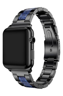 The Posh Tech Resin Detail 20mm Apple Watch® Bracelet Watchband in Black/Blue