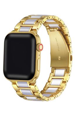 The Posh Tech Resin Detail 23mm Apple Watch® Bracelet Watchband in Yellow Gold