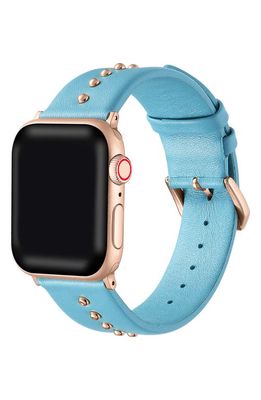 The Posh Tech Skyler Leather 20mm Apple Watch® Watchband in Teal
