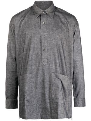 The Power For The People button placket long-sleeve shirt - Black