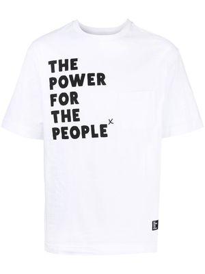 The Power For The People cotton logo print T-shirt - White