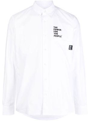 The Power For The People logo print long-sleeve shirt - White