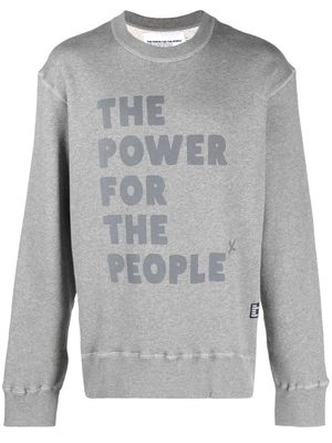 The Power For The People logo-print organic-cotton sweatshirt - Grey
