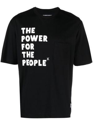 The Power For The People logo-print organic-cotton T-shirt - Black