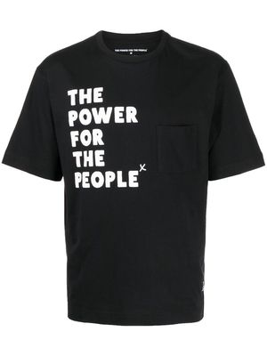 The Power For The People logo print short-sleeve T-shirt - Black