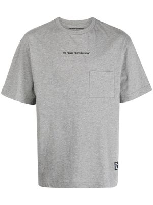 The Power For The People logo print short-sleeve T-shirt - Grey