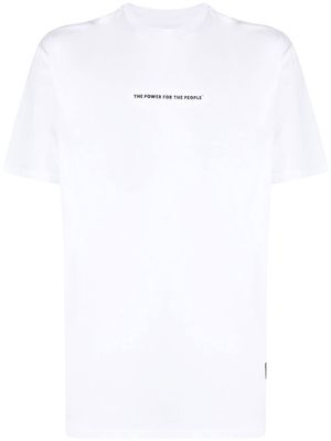 The Power For The People logo print short-sleeve T-shirt - White
