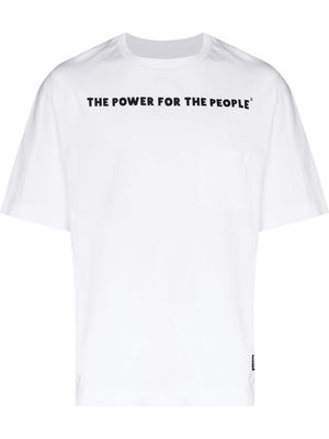 The Power For The People logo-print short-sleeved T-shirt - White