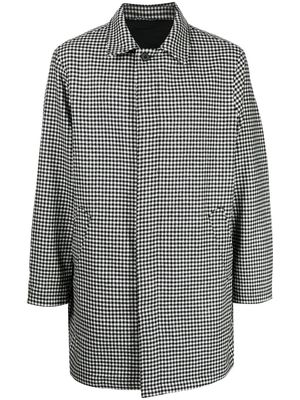The Power For The People wool dogtooth pattern coat - BLACK/WHITE