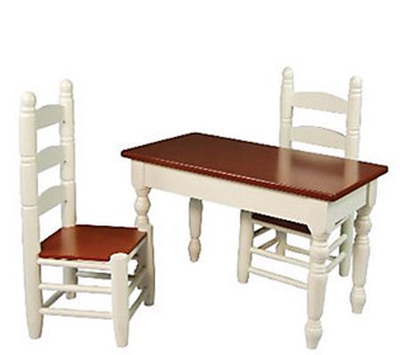 The Queen's Treasures 18" Doll Farmhouse Wood T able & Chairs