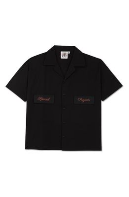 THE RAD BLACK KIDS Embroidered Short Sleeve Cotton Camp Shirt
