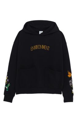 THE RAD BLACK KIDS Environment V2 Oversize Floral Embroidered Hoodie