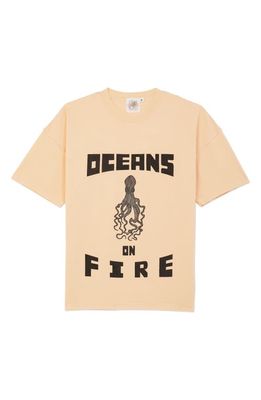 THE RAD BLACK KIDS Oceans on Fire Graphic T-Shirt in Brown