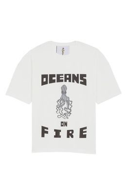 THE RAD BLACK KIDS Oceans on Fire Graphic T-Shirt in White