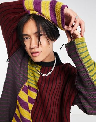 The Ragged Priest trash patchwork knitted sweater in multi