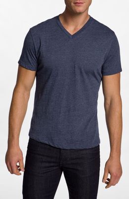 The Rail Public Opinion Trim Fit V-Neck T-Shirt in Heather Navy