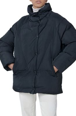The Recycled Planet Company Ella Water Resistant Recycled Down Puffer Jacket in Black