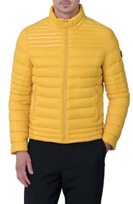 The Recycled Planet Company Emory Water Resistant Down Recycled Nylon Puffer Jacket in Old Gold