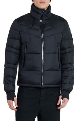 The Recycled Planet Company Racer Ripstop Puffer Jacket in Black