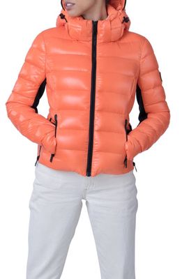 The Recycled Planet Company Shine Water Resistant Down Puffer Jacket in Orange