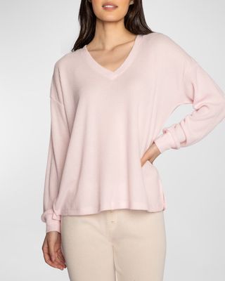 The Remix V-Neck Waffle Thermal Pajama Top