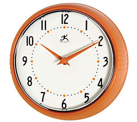 The Retro Orange Metal Wall Clock by Infinity