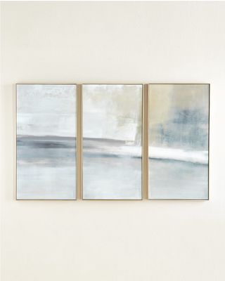 The Revine Triptych 30x58 Panels, Hand-Embellished
